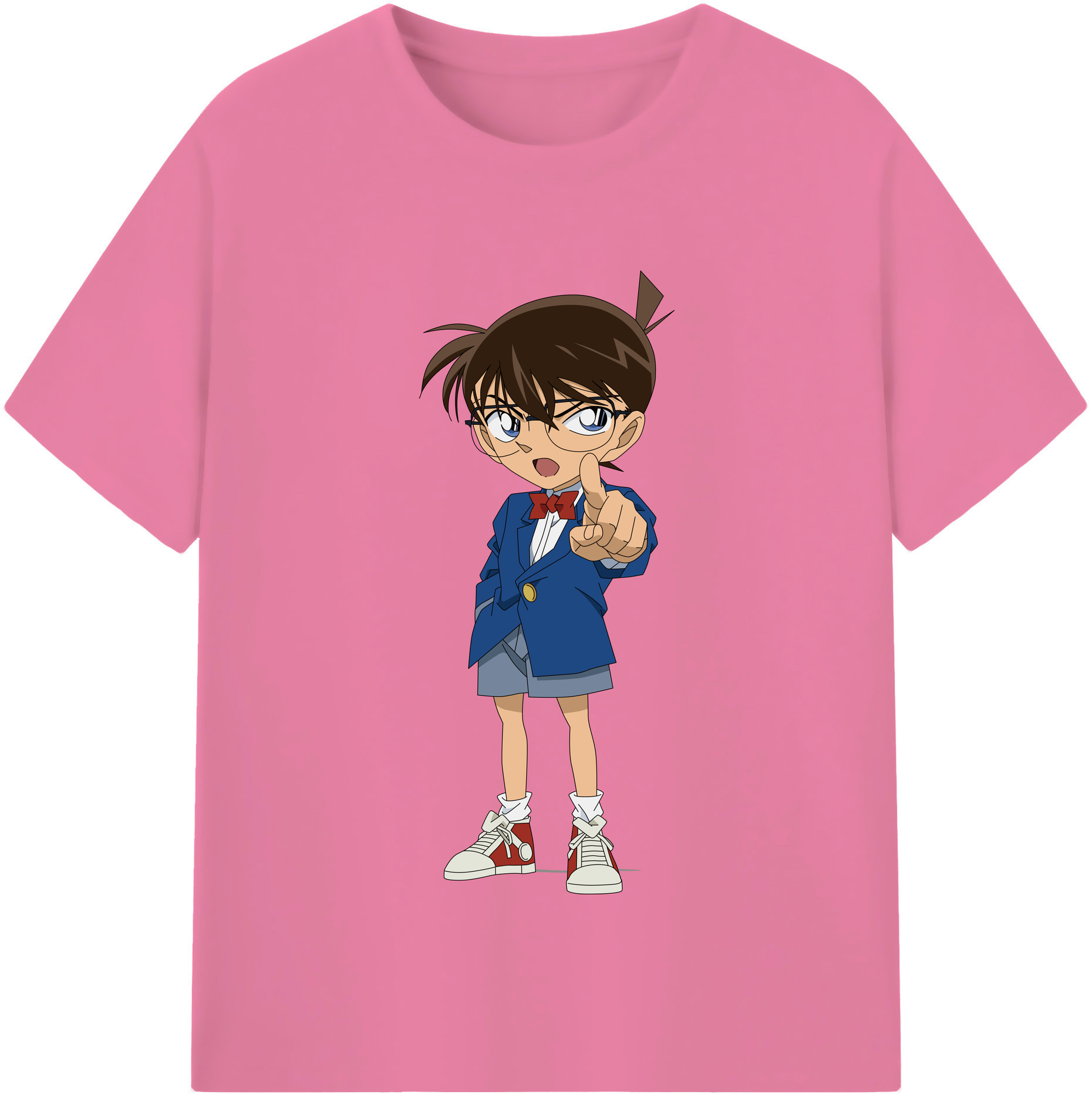 （画像用） 名探偵コナン 江戸川 コナン Detective Conan Conan Edogawa 綿100％半袖Tシャツ（フロントプリント）